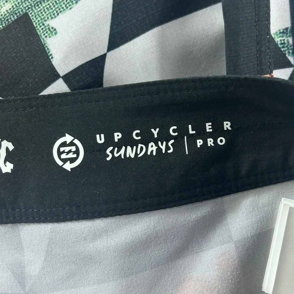 Billabong‎ Sundays Pro Upcycler Board Shorts Mens 28 Floral Checkerboard NWT